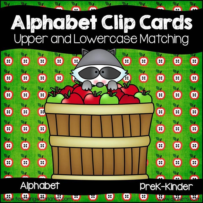 Apple Alphabet Upper/Lowercase Clip Cards