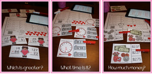 Valentine's Day Word Work and Math Stations