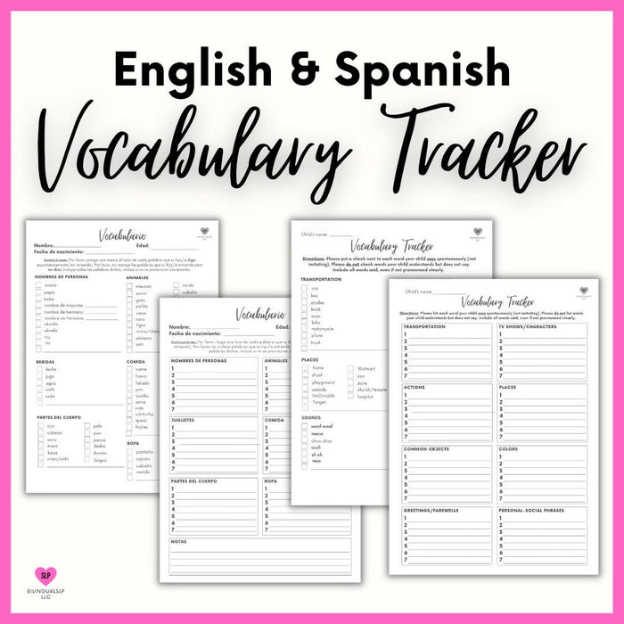 Vocabulary Tracker (English & Spanish)