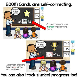 BOOM Cards Sílabas trabadas Tr (tra, tre, tri, tro, tru)- Distance Learning