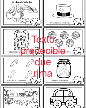 Mi Libro de Tréboles" Rima para el día de San Patricio - Kinder, 1º (Español)