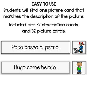 Sentence To Picture Match In Spanish