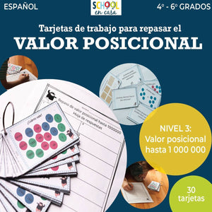 Tarjetas de repaso del valor posicional: Nivel 3 (Place Value Review Task Cards: Level 3)