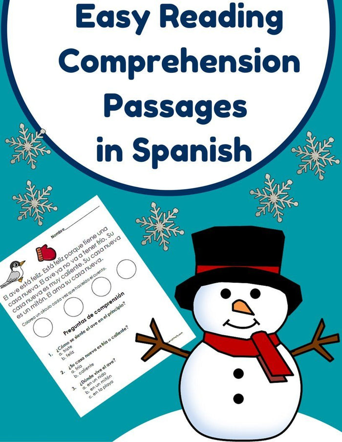 Easy Reading Comprehension Passages- Spanish (Invierno- Winter)