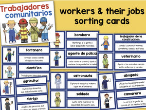 Trabajadores comunitarios SPANISH Community Helpers & Workers Activities
