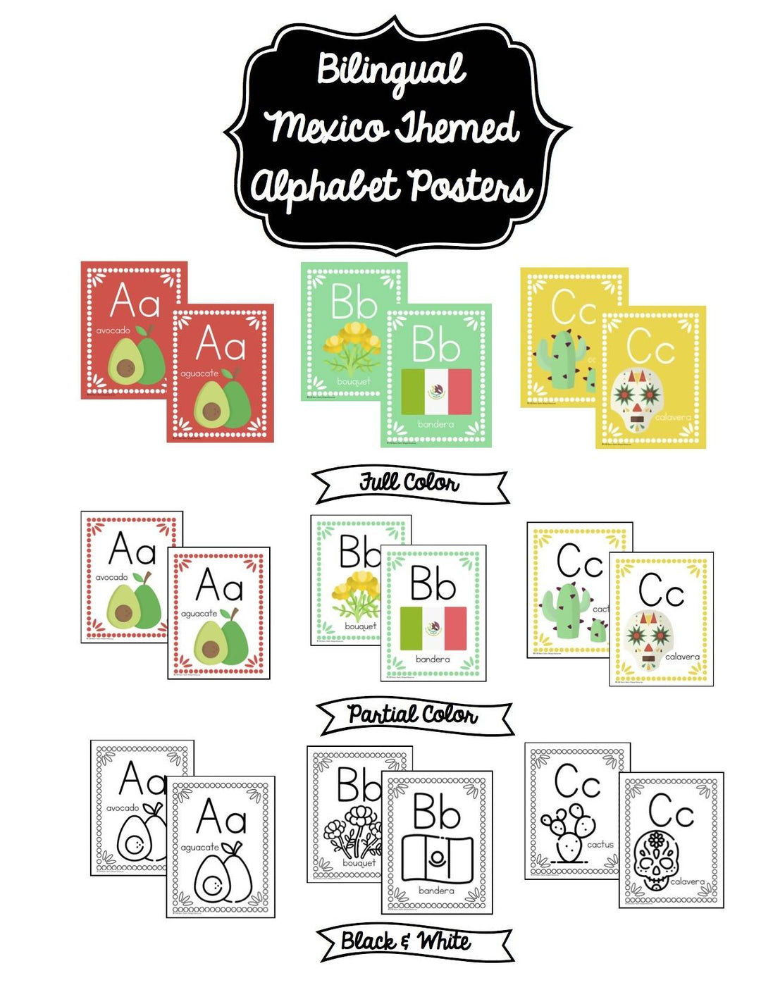 Bilingual Mexico Alphabet Posters – Bilingual Marketplace