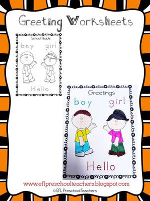 Greetings Resources for Kinder and Elementary ESL