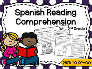 Comprension de lectura - Reading comprehension in Spanish Back to school