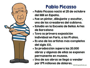 Pablo Picasso in Spanish (Actividades y escritura Pablo Picasso)