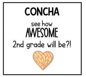 Back to School Concha Croc Jibbitz Gift Tag in Color Spanish/Spanglish/English