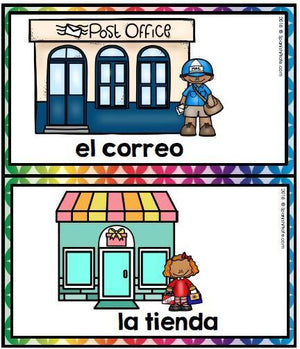 Lugares de la ciudad- Carteles y tarjetas (Places in the City Spanish)