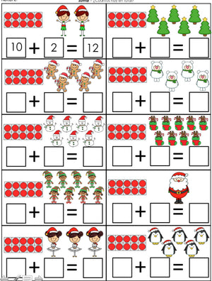 Actividades de Navidad SÓLO-Matemáticas K-3 Programa Dual Español