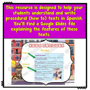 Reading Comprehension Passages - El texto de procedimiento in Google Slides™