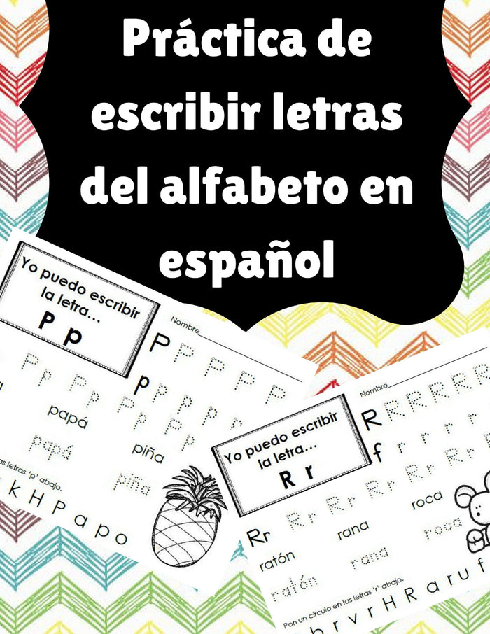 Práctica de escribir letras del alfabeto en español (Spanish Alphabet Writing)