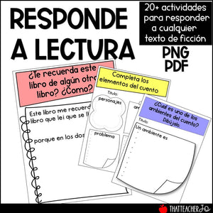Respondiendo a la Lectura - Reading response Digital Slides in SPANISH