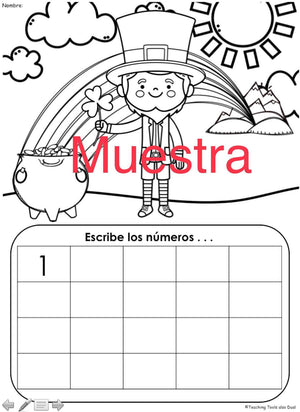 Vamos a contar el día de San Patricio #1-20 (Prek, Kinder, 1º)