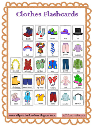 Clothes Unit for Kindergarten ELL