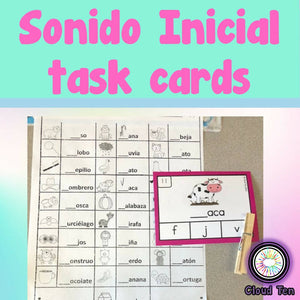 Sonido Inicial task cards