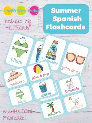 El Verano Flashcards - Summer Spanish Flashcards