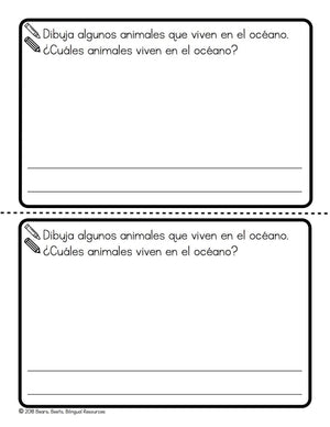 Bilingual Summer Draw & Write with Bonus Word Cards