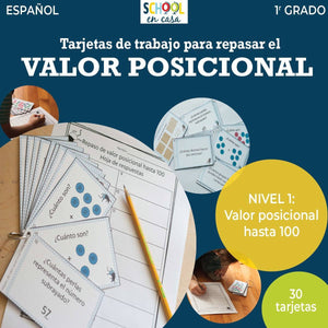 Tarjetas de repaso del valor posicional: Nivel 1 (Place Value Review Task Cards: Level 1)