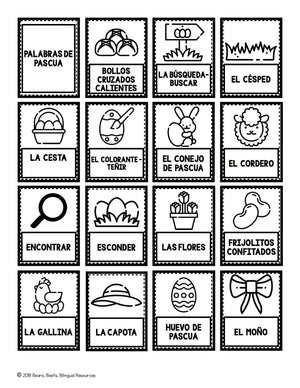 Bilingual Easter Word Cards