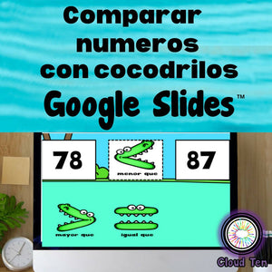 Comparar numeros con cocodrilos en Google Slides™