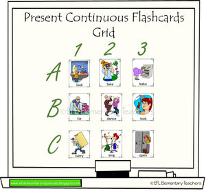 Present Continuous Flashcards for Elementary ESL