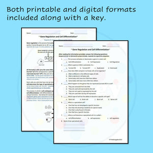 Biology Cell Differentiation & Regulation Reading and Writing