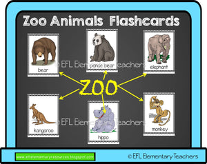 Zoo Animals Flashcards for EFL