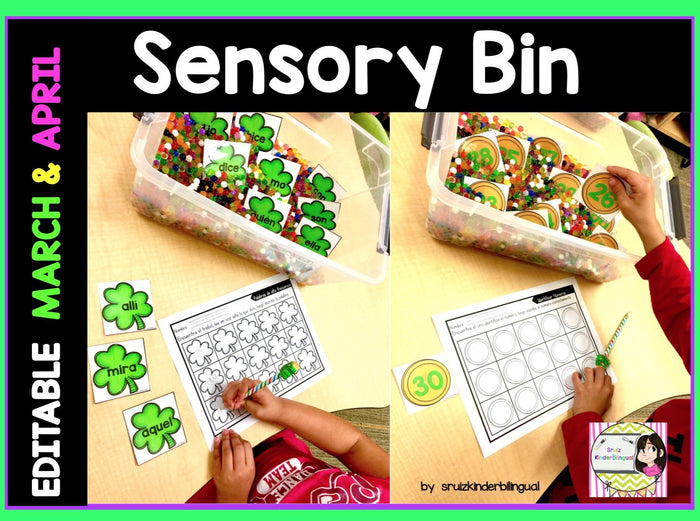 SENSORY BIN for March & April EDITABLE