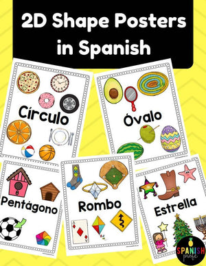 2D Shape Posters in Spanish (Carteles de las figuras geometricas)