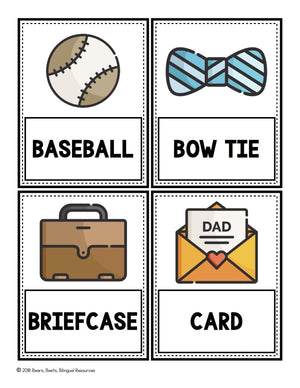Bilingual Father's Day Word Cards