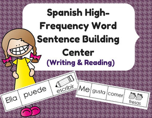 (Palabras de uso frecuente) Centro de lectura escritura Spanish Sentence Writing