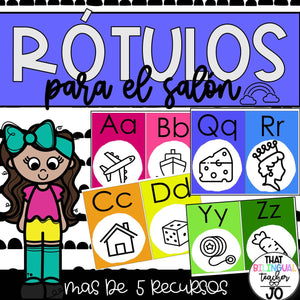 Rotulos para el salon (classroom decor) Rainbow theme