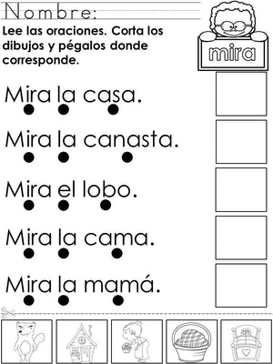 Spanish High Frequency Words "mira","la" and "el"