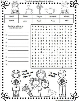 Feliz Dia de las Madres - Happy Mother's Day for Dual Programs Spanish & English