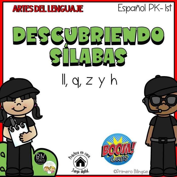 Descubrir sílabas con ll, h, q, z Boom Cards