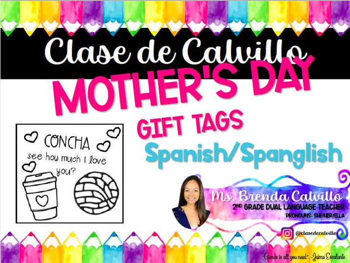 Mother's Day Gift Tags in Spanish/ Día de madres