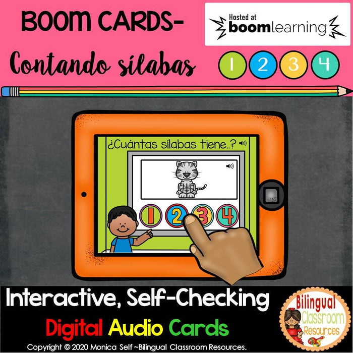 BOOM Cards Counting Syllables in Spanish-Contando sílabas (Distance Learning)