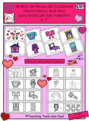 Mi Libro de Rimas de Corazones" Rimas para el día de San Valentín - Kinder, 1º (Español)