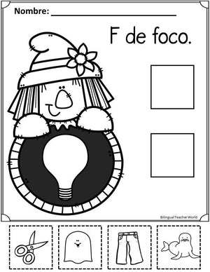 Dual Language Autumn ABC Cut and Paste