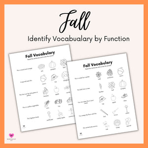 Fall Identifying Objects by Function Worksheets