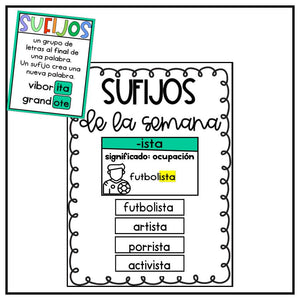 Afijos- Sufijos y Prefijos Comunes -carteles, ejemplos y actividades para el cuaderno!