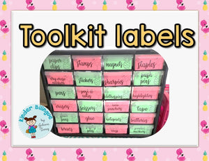 Free Toolkit Labels (flamingos and pineapples)