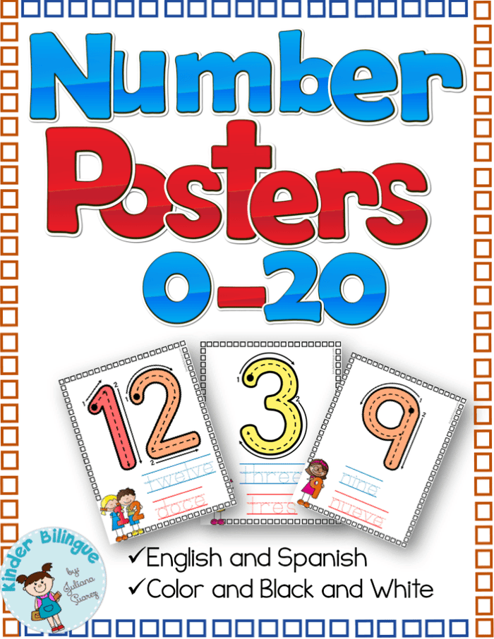 Bilingual Number Posters