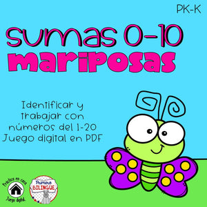 sumas 1-20 (contar y sumar) mariposas