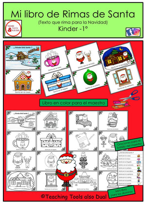"Mi Libro de Rimas de Santa" para celebrar la Navidad - Kinder, 1º (Texto Navideño que rima en Español)