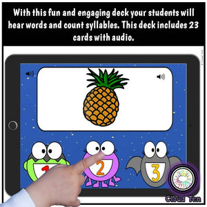 Contar silabas Digital Task Cards | Boom Cards™