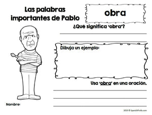 Pablo Picasso in Spanish (Actividades y escritura Pablo Picasso)